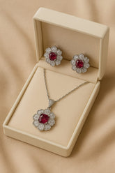 Zircon Locket Set-58 (Maroon)